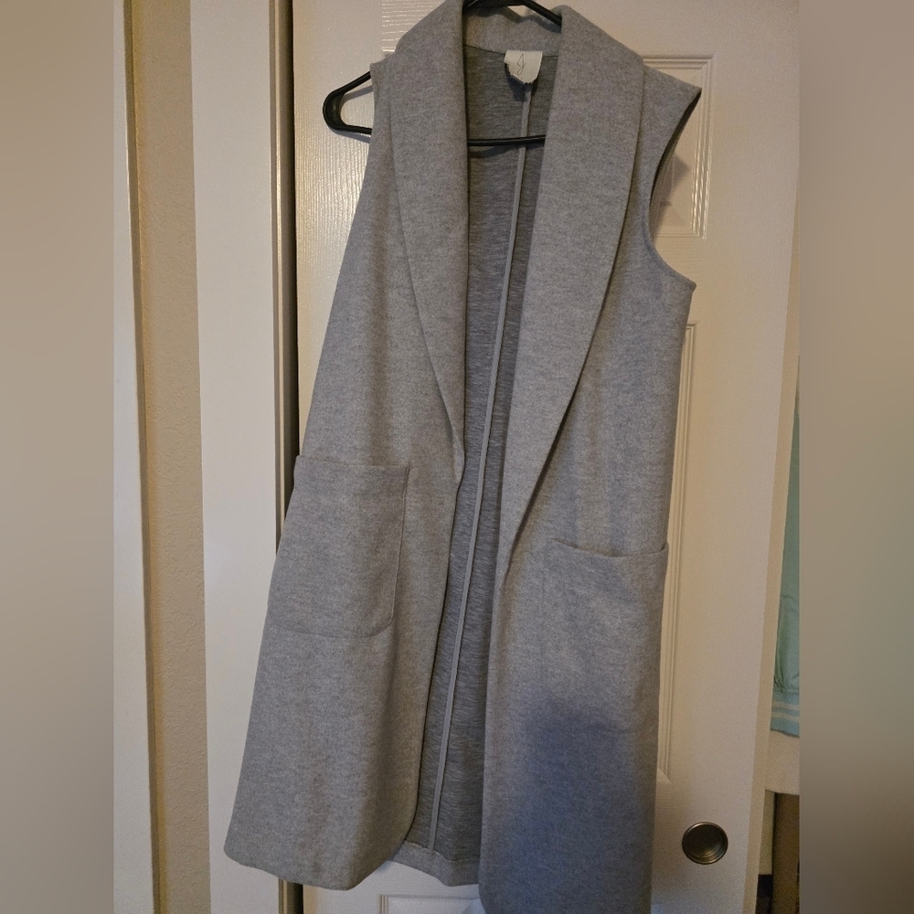 Gray Sleeveless Women's  Vest Coat